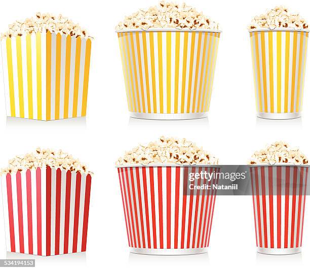 bildbanksillustrationer, clip art samt tecknat material och ikoner med popcorn - popcorn box