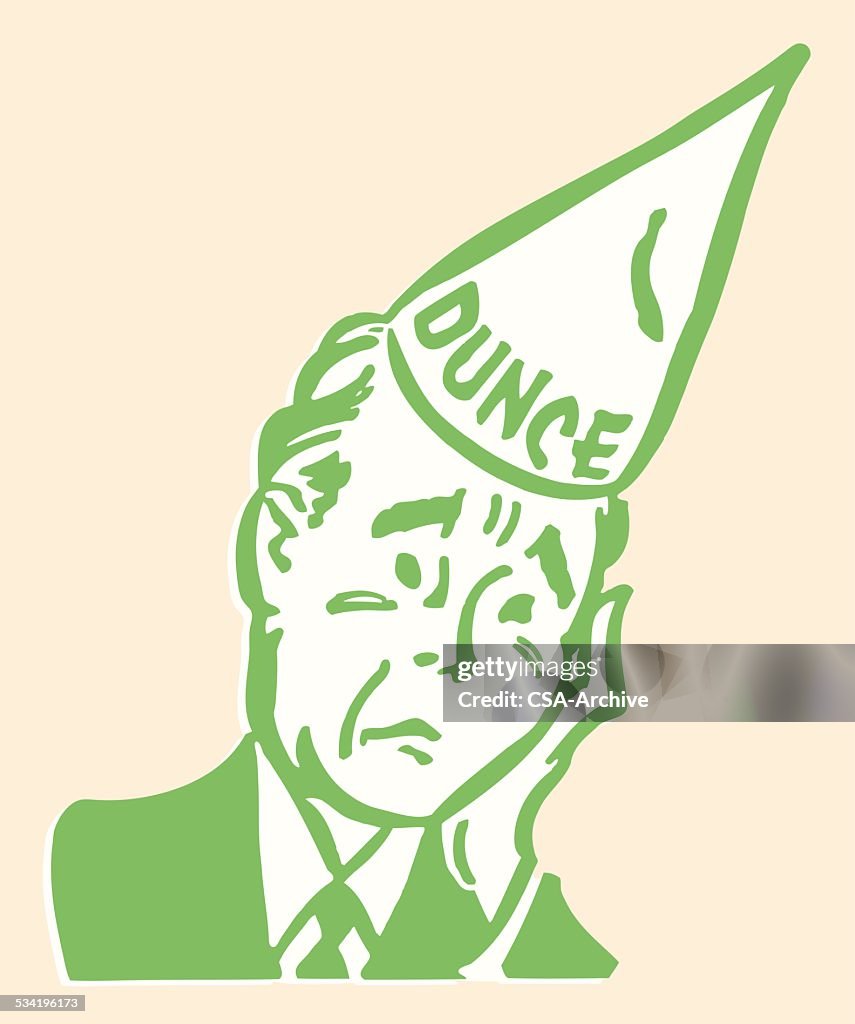 Sad Man in Dunce Cap