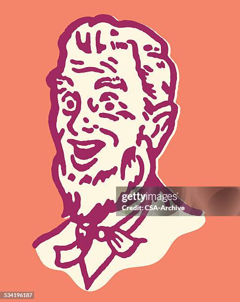 man with beard - old man surprised stock illustrations