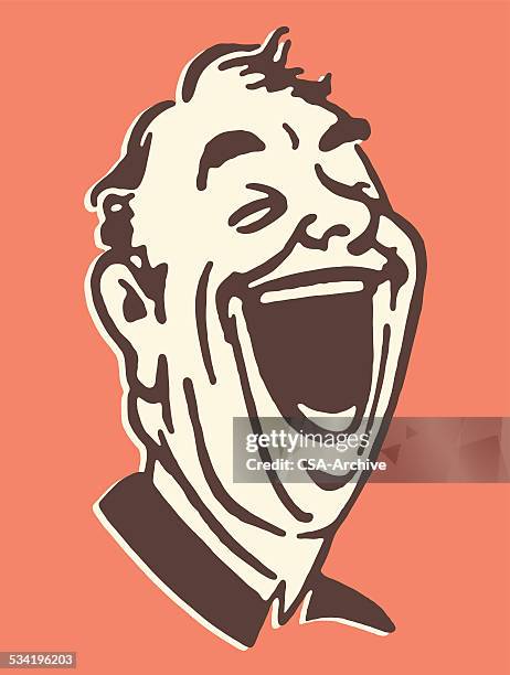 laughing man - older man laughing stock illustrations