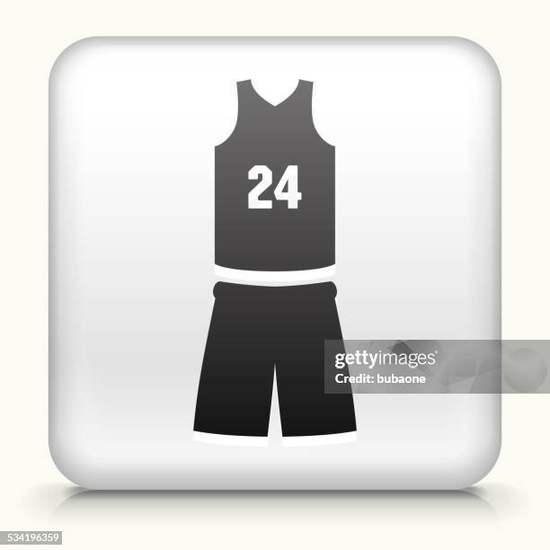 square button with basketball uniform - basketball uniform stock illustrations