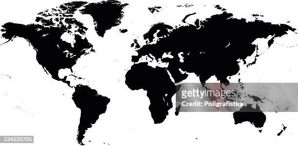 hight detailed world map - world map and detailed stock illustrations
