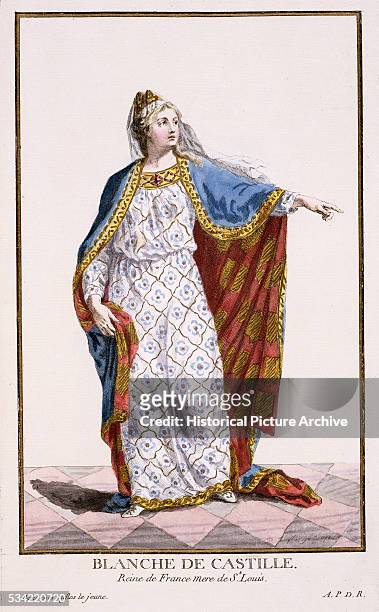 "Portrait of Blanche of Castile, Queen of France by Pierre Duflos "