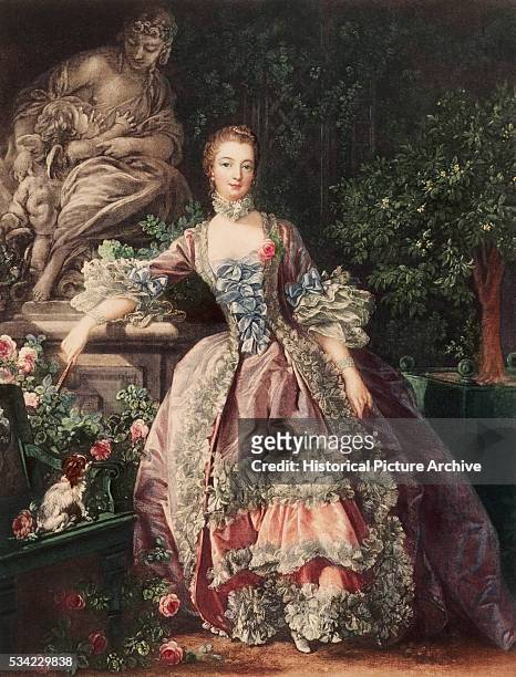 Madame de Pompadour Lithograph after a Painting by Francois Boucher