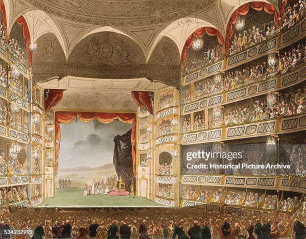 Drury Lane Theater by Thomas Rowlandson and Augustus Charles Pugin