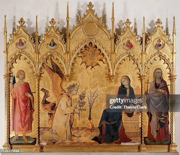 The Annunciation with Two Saints by Simone Martini