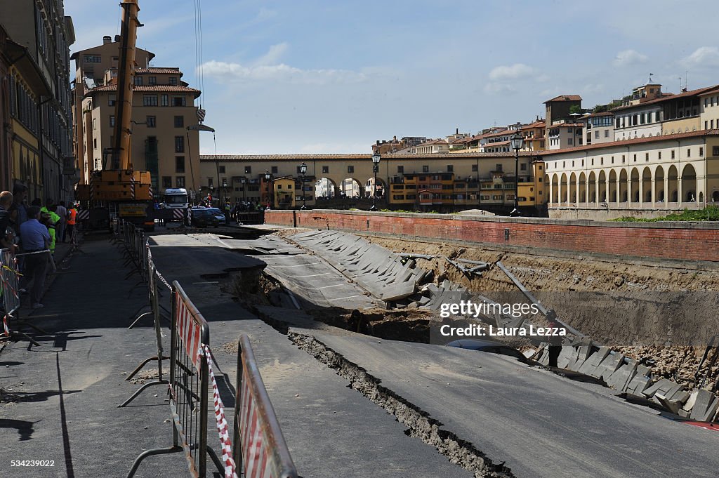 Road Collapses In Florence