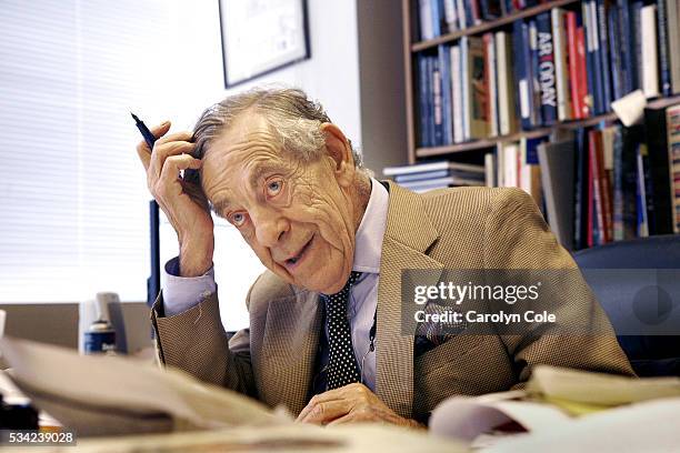 Canadian broadcast journalist, reporter, and correspondent for CBS News Morley Safer is photographed for Los Angeles Times on September 17, 2009 in...