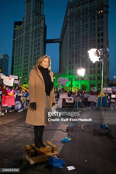 Today Show anchor Katie Couric during the broadcast of the Today Show in Chicago.