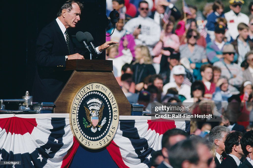 George Bush Speaking During Campaign