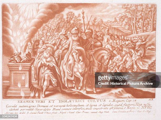Print Depicting Elijah Proving God's Power to the Worshipers of Baal