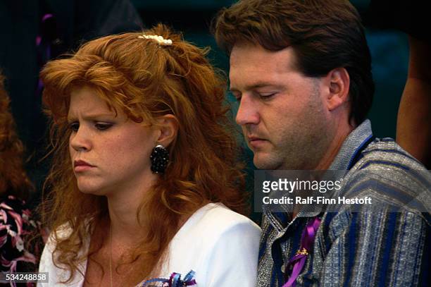 Edye and Tony Smith mourn at the funeral of their sons Chase and Colton Smith, who were killed in the Oklahoma City bombing. On April 19th a...