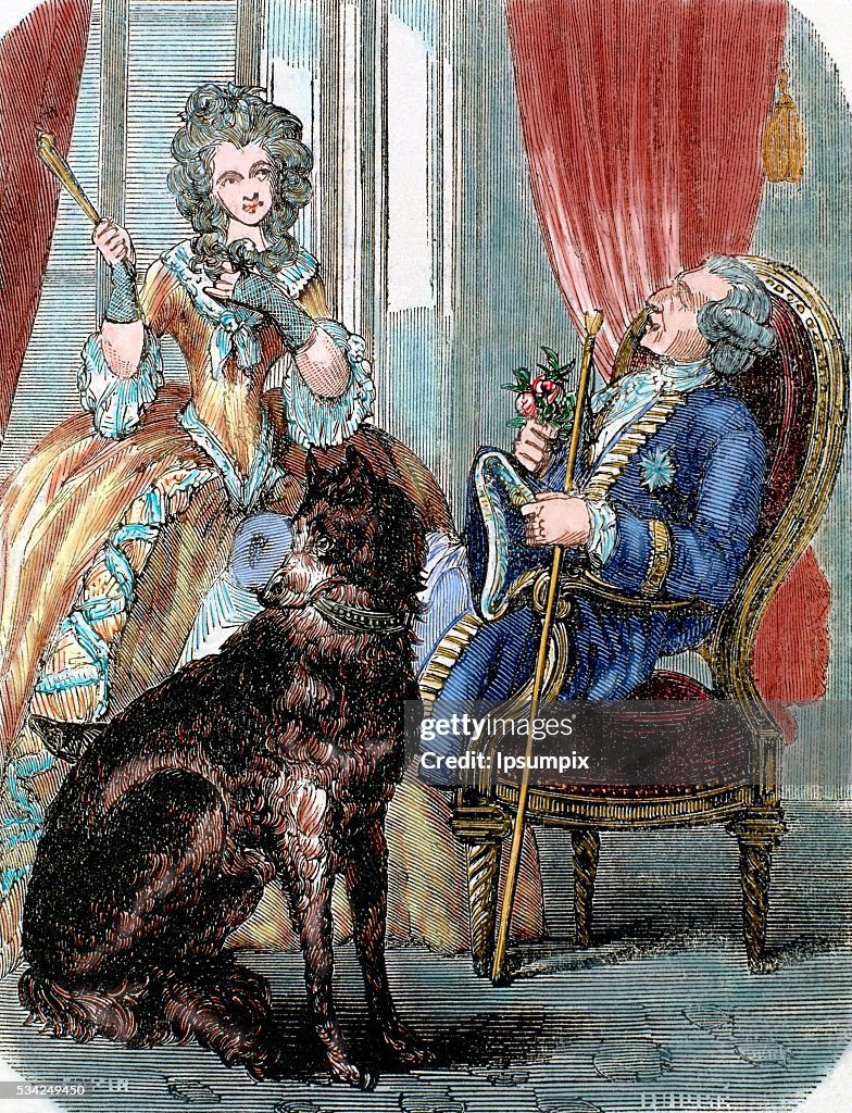 Louis XV (1710-1774). King of France (1715-1774) and Marie Jeanne Becu, Comtesse du Barry.