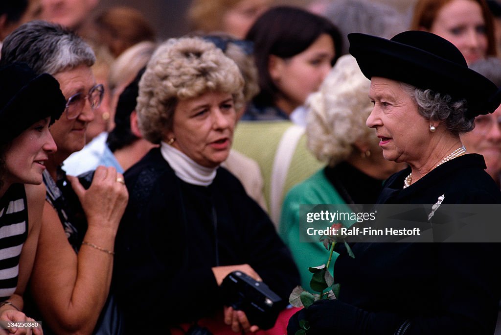 Queen Elizabeth II with Mourners