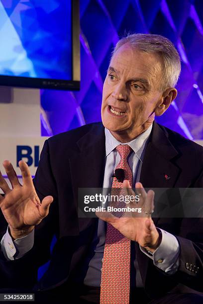 James Metcalf, chairman and chief executive officer of USG Corp., speaks during the Bloomberg Breakaway Summit in New York, U.S., on Wednesday, May...