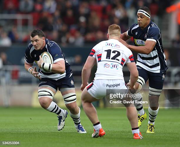 James Phillips of Bristol breaks with the ball during the Greene King IPA Championship Play Off Final second leg match between Bristol and Doncaster...