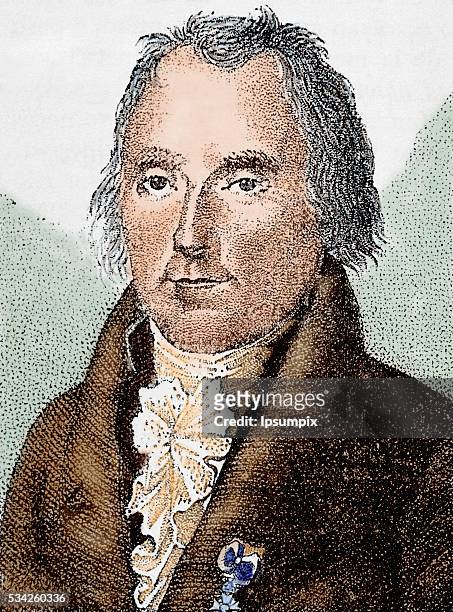 Laplace, Pierre Simon de . French mathematician, physicist and astronomer. Colored engraving.