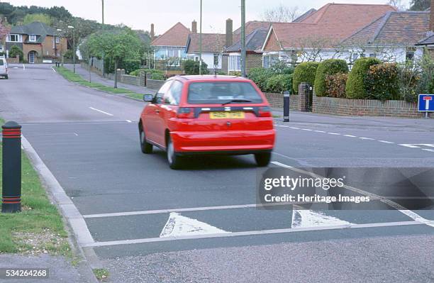 Traffic calming speed hump in Bournemouth, 2000.