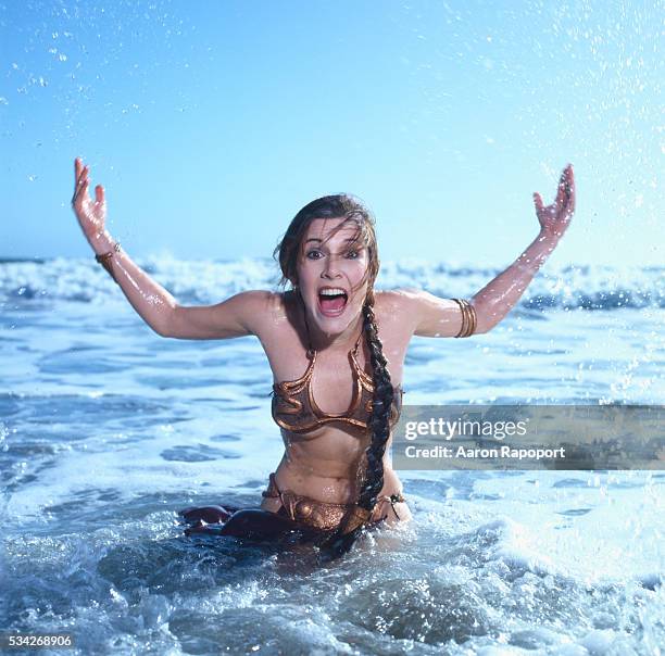 Carrie fisher on the beach Golden Gate National Recreation Area, California, USA