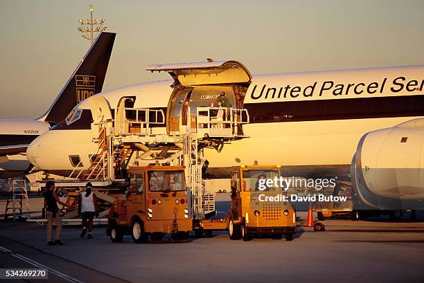 Plane sits at the company's West Coast Air Hub in Ontario, California.