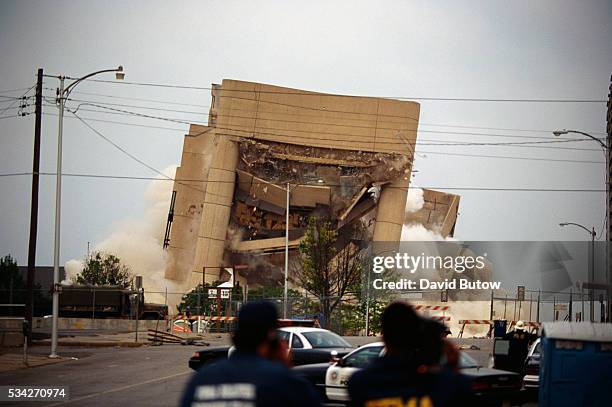 The remains of the Alfred P. Murrah building are imploded, making way for a new memorial park to be dedicated to those who died in the Oklahoma City...