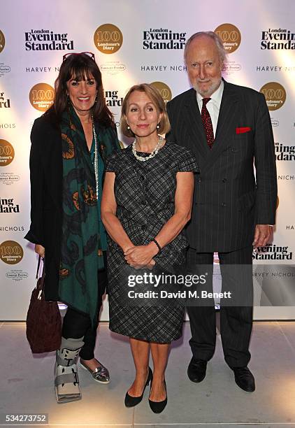Dame Gail Rebuck and Ed Victor attend the London Evening Standard Londoner's Diary 100th Birthday Party in partnership with Harvey Nichols at Harvey...