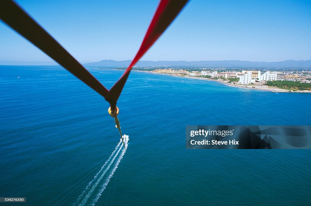 Mexican Coast from a Paraglider