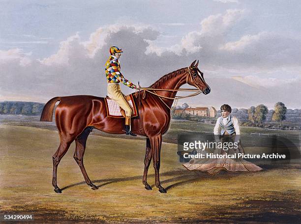 "This 1825 aquatint is from Portraits of the Winning Horses of the Great St. Leger Stakes, a portfolio of prints after paintings by John Frederick...
