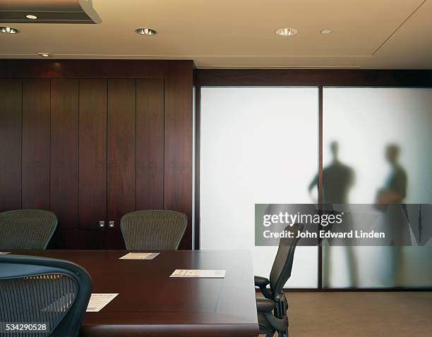 conference room with frosted glass wall - frosted window stock pictures, royalty-free photos & images