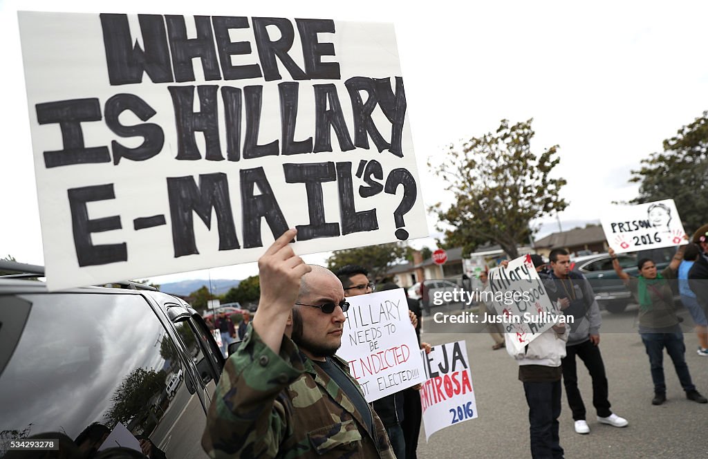 Hillary Clinton Campaigns In Salinas, California