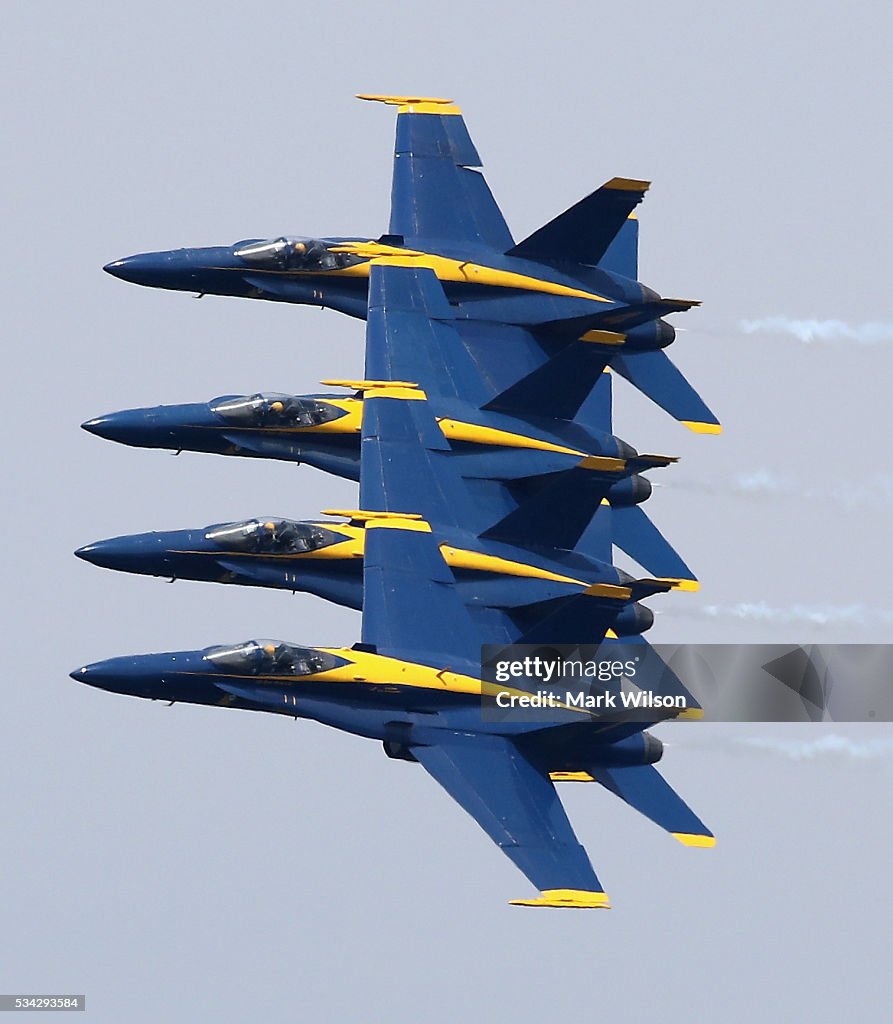 Blue Angels Practice Flyovers Around Naval Academy In Annapolis