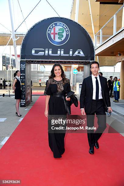 Alena Seredova and Alessandro Nasi arrive at Bocelli and Zanetti Night on May 25, 2016 in Rho, Italy.