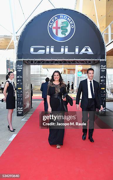 Alena Seredova and Alessandro Nasi arrive at Bocelli and Zanetti Night on May 25, 2016 in Rho, Italy.