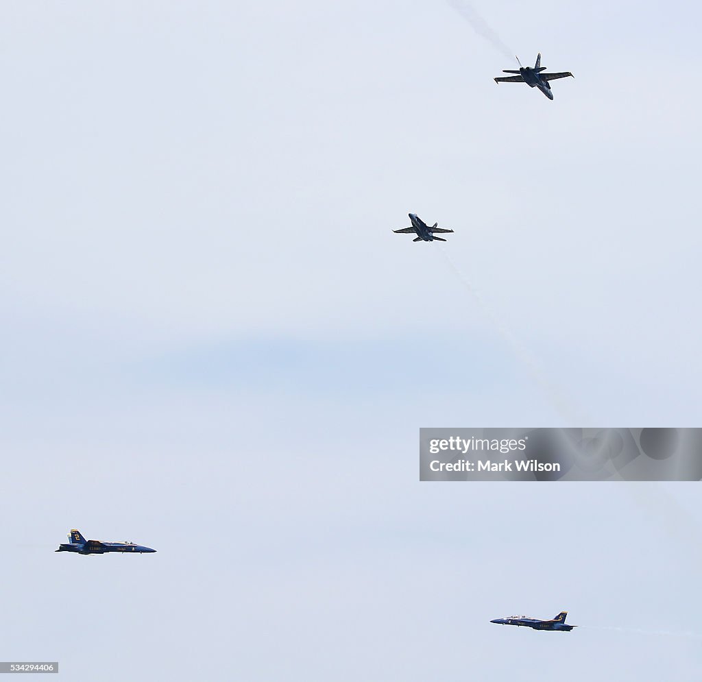 Blue Angels Practice Flyovers Around Naval Academy In Annapolis