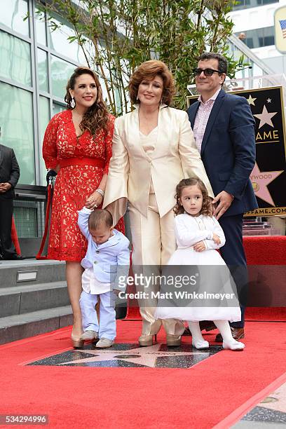 Actress Angelica Vale, Daniel Padron, singer Angelica Maria, Angelica Padron, and Otto Padron attend a ceremony honoring Angelica Maria with a Star...