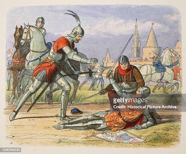 "Joan of Arc, aka ""The Maid of Orleans,"" captured by the Burgundians while defending Compiegne near Paris; she was then sold to the English. Prior...