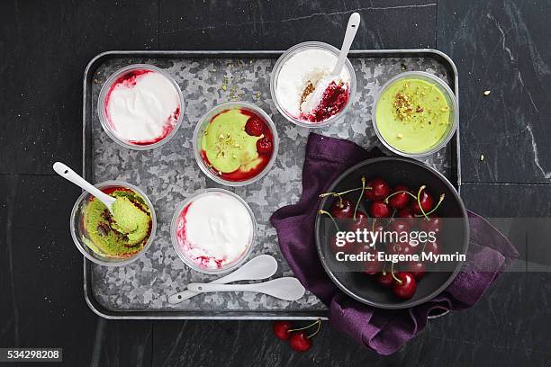 parfait with berries - fruit parfait stock pictures, royalty-free photos & images