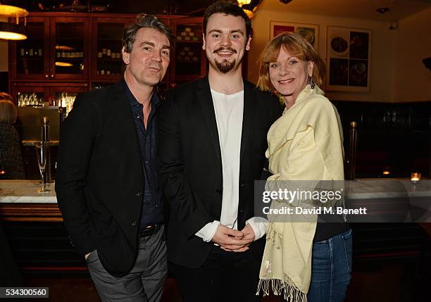 Alexander Hanson, cast member Tom Hanson and Samantha Bond attend the press night after party for The Kenneth Branagh Theatre Company's "Romeo And...