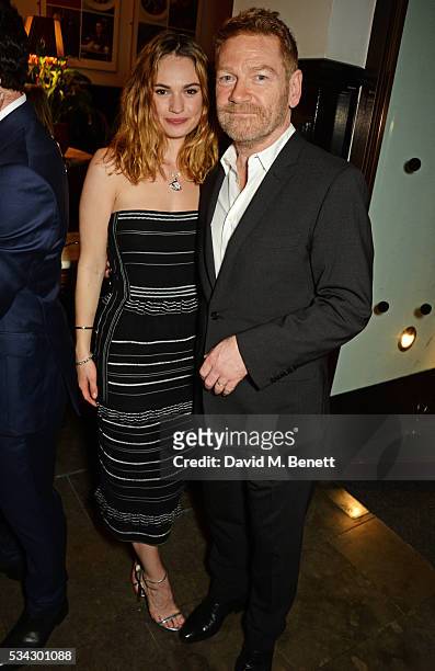 Lily James and Sir Kenneth Branagh attend the press night after party for The Kenneth Branagh Theatre Company's "Romeo And Juliet" at The The...