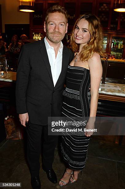 Sir Kenneth Branagh and Lily James attend the press night after party for The Kenneth Branagh Theatre Company's "Romeo And Juliet" at The The...