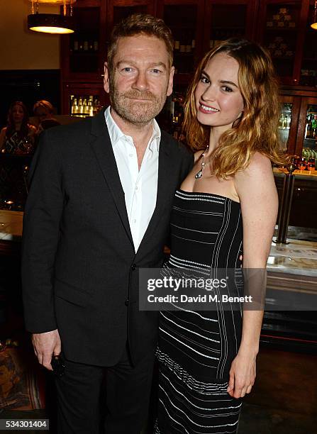 Sir Kenneth Branagh and Lily James attend the press night after party for The Kenneth Branagh Theatre Company's "Romeo And Juliet" at The The...