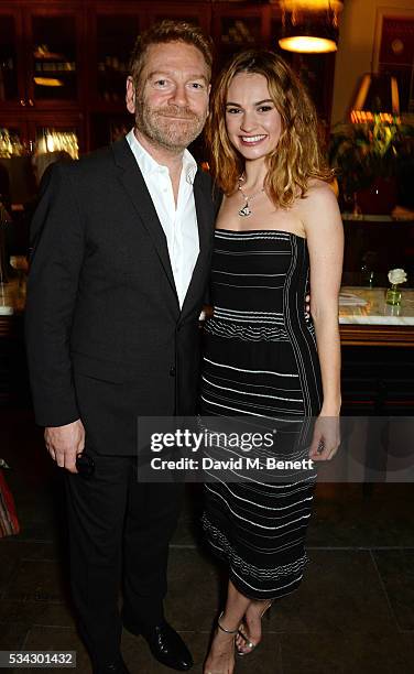 Sir Kenneth Branagh and Lily James attend the press night after party for The Kenneth Branagh Theatre Company's "Romeo And Juliet" at The The...