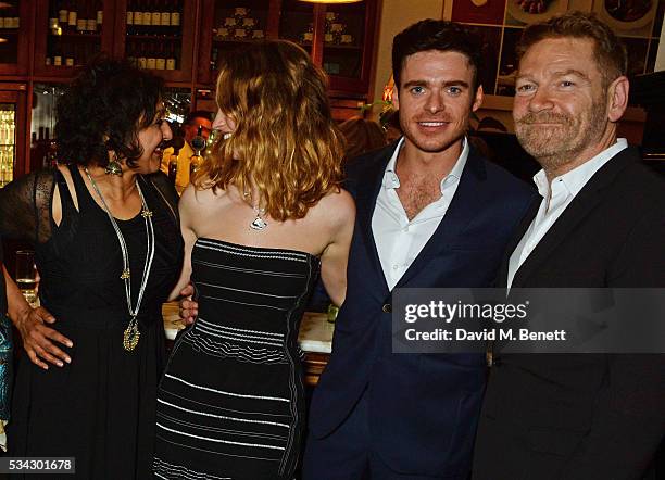 Meera Syal, Lily James, Richard Madden and Sir Kenneth Branagh attend the press night after party for The Kenneth Branagh Theatre Company's "Romeo...