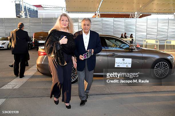 Zubin Metha and Nancy Kovack arrive at Bocelli and Zanetti Night on May 25, 2016 in Rho, Italy.