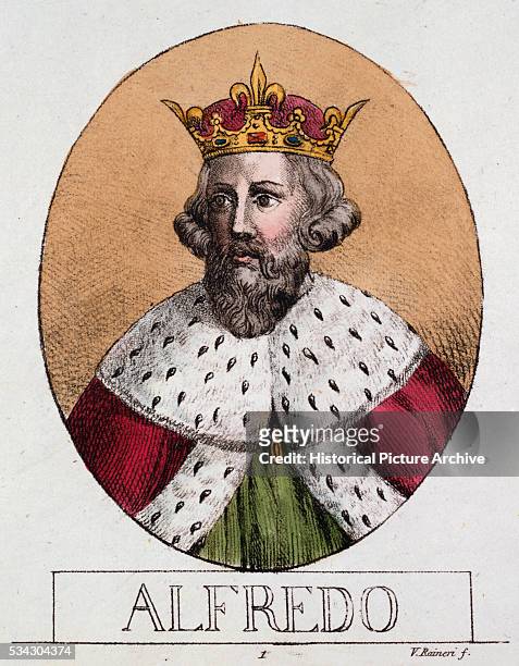 "Book Illustration of Alfred the Great, King of Wessex by Raineri "