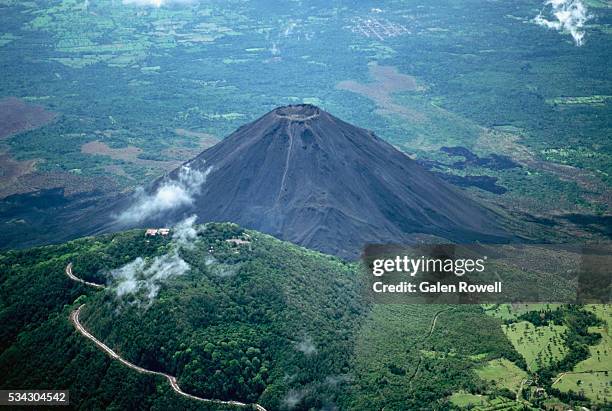 aerial view of volcan santa ana - el salvador aerial stock pictures, royalty-free photos & images