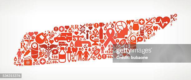 tennessee healthcare and medical red icon pattern - stick figure doctor stock illustrations