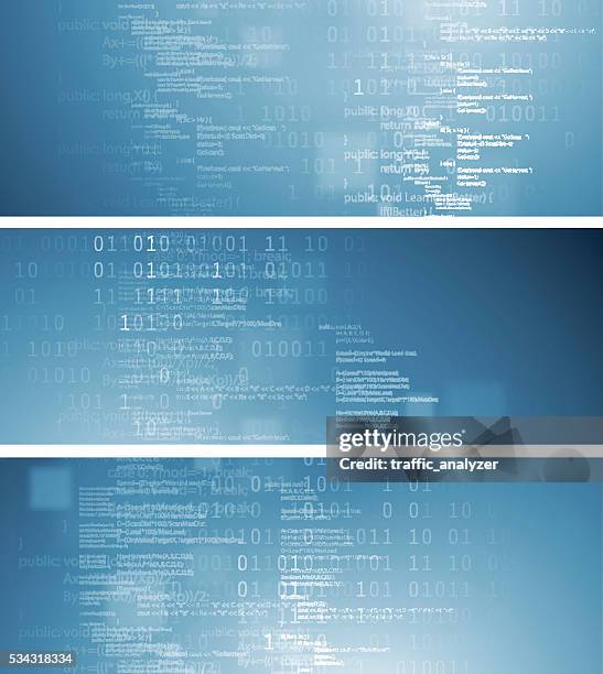 abstract technical banners - binary code stock illustrations