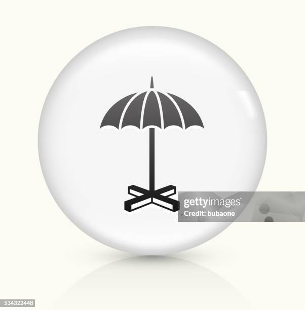 umbrella stand icon on white round vector button - patio umbrella stock illustrations