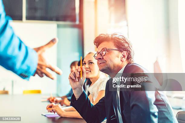 group of business people, seminar, office, education - conformiteit stockfoto's en -beelden